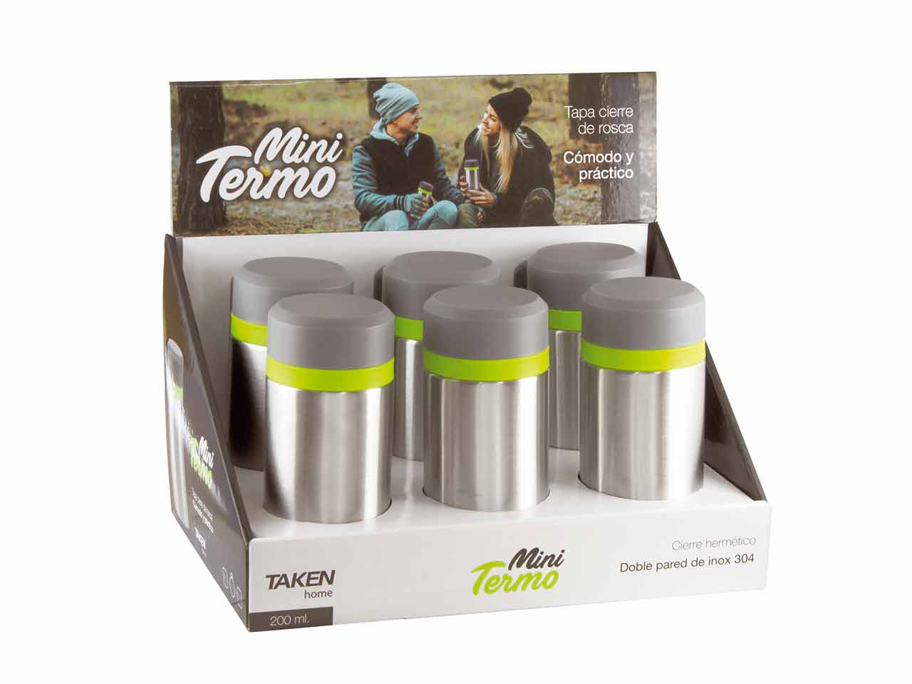 EXPOSITOR MINI TERMO TAKEN 200ml 6Uds
