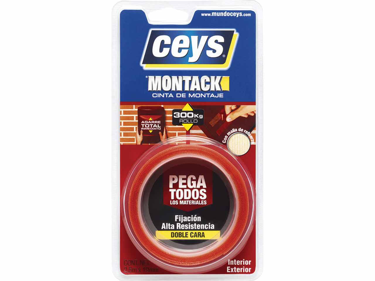 CINTA DOBLE CARA MONTACK  CEYS 2,5m x 19mm