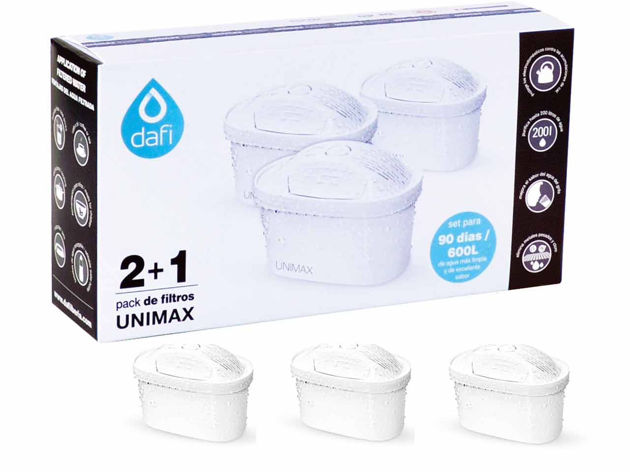 FILTRO AGUA DAFI UNIMAX 2+1Uds