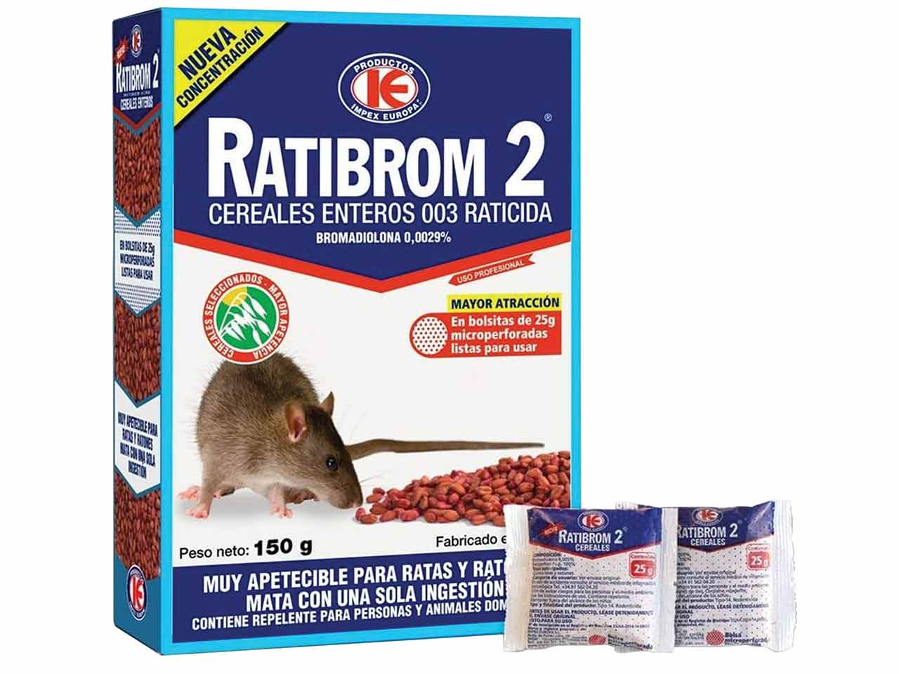 RATICIDA CEREAL RATIBROM 150grs.