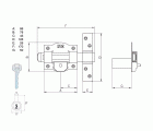 CERROJO FAC 50-R/80 BOMBILLO 50mm TRASTERO GALVANIZADO