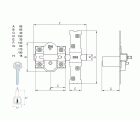 CERROJO FAC 301-R/80 BOTON INTERIOR BOMBILLO 50mm CADENA RETEN PINTADO