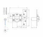 CERROJO FAC 305-R/80 BOTON INTERIOR BOMBILLO 50mm DERECHA PINTADO
