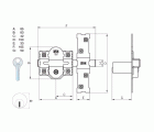 CERROJO ALTA SEGURIDAD FAC 946-LP/80 UVE BOMBILLO 50mm NIQUEL