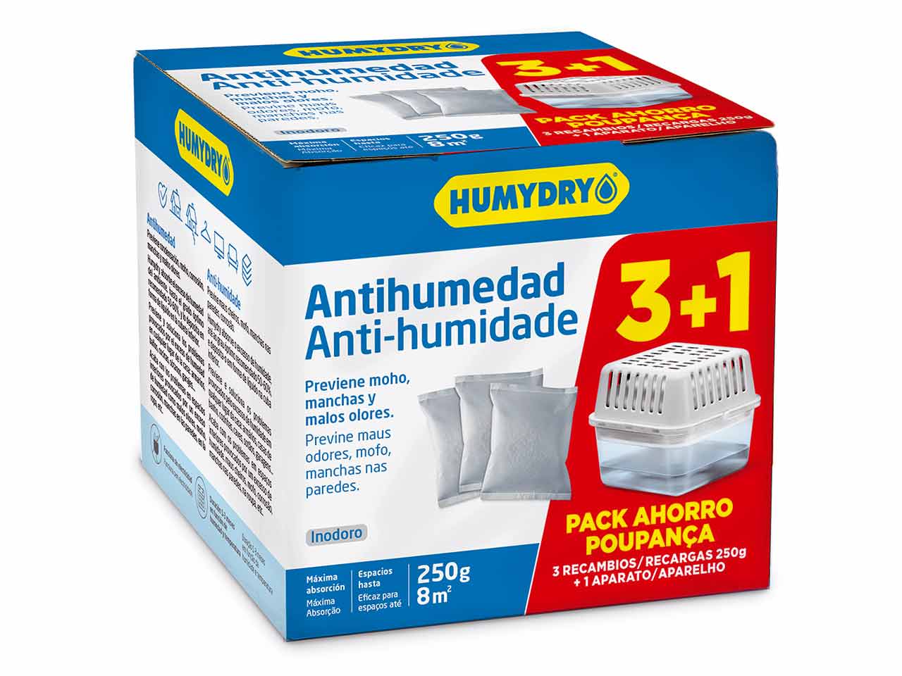 DESHUMIDIFICADOR HUMYDRY BASIC 250gr (3+1)