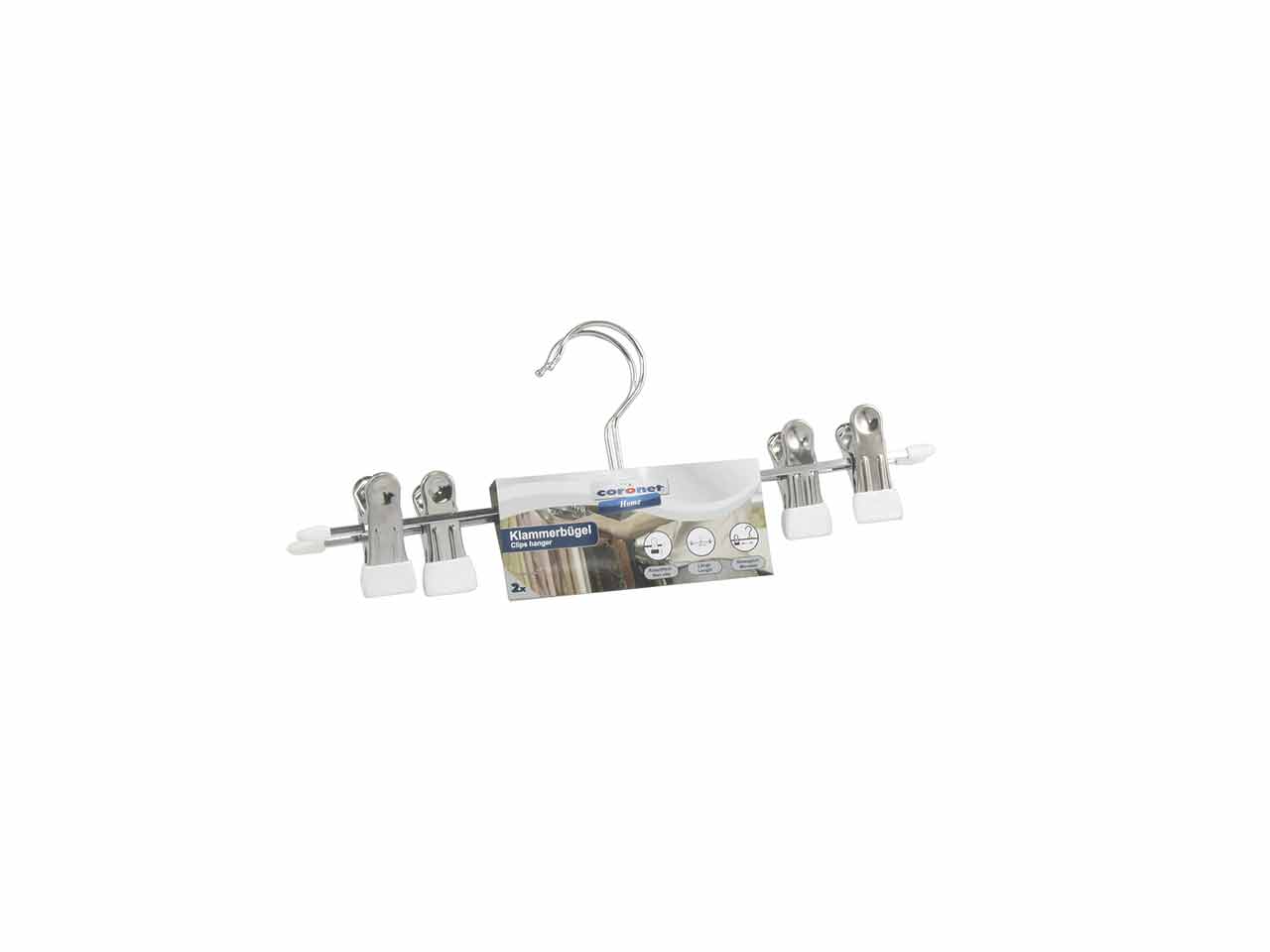 PERCHA METALICA BLANCA PINZAS 30cm 2uds