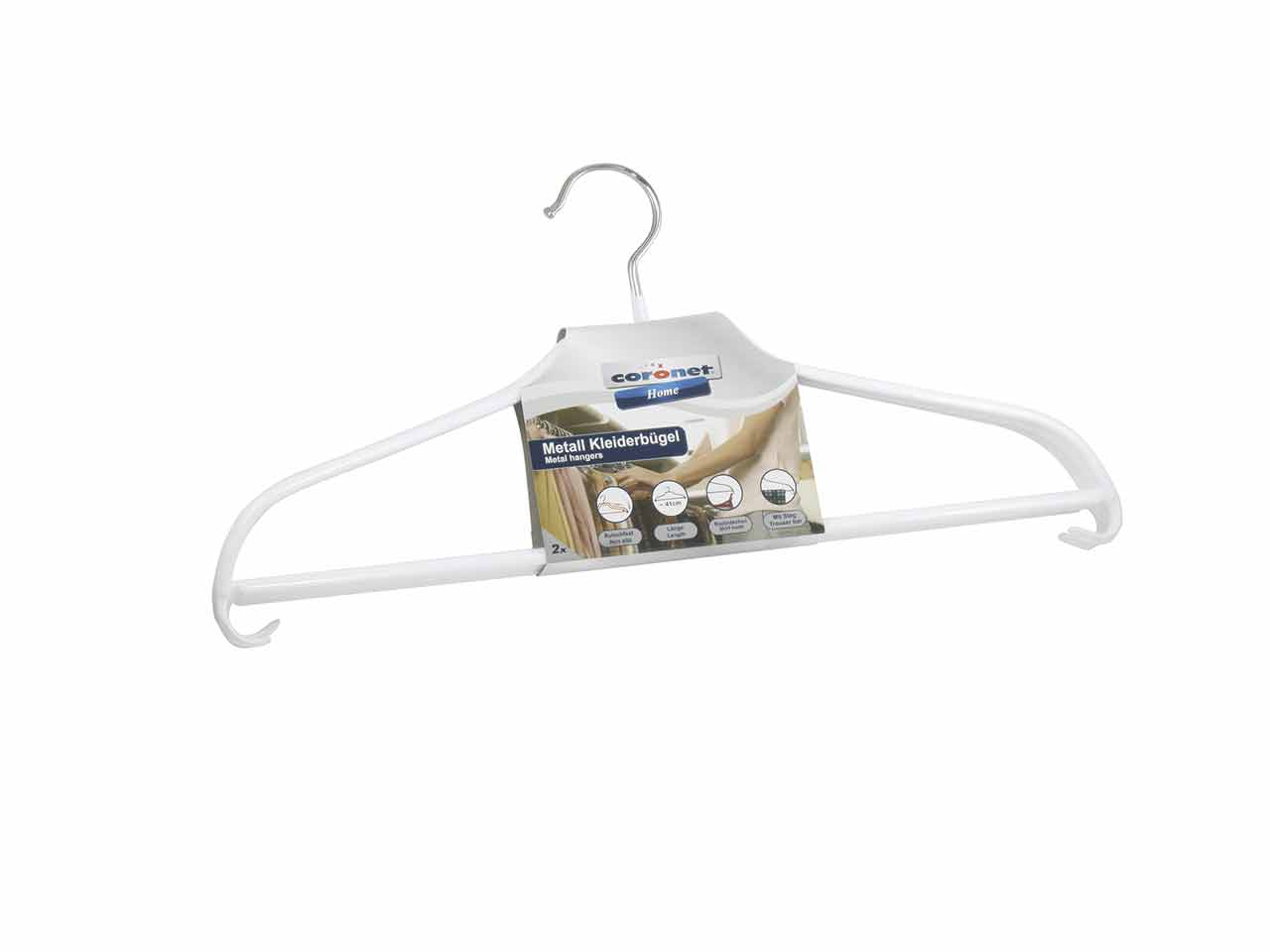 PERCHA METALICA BLANCA 40cm 2uds