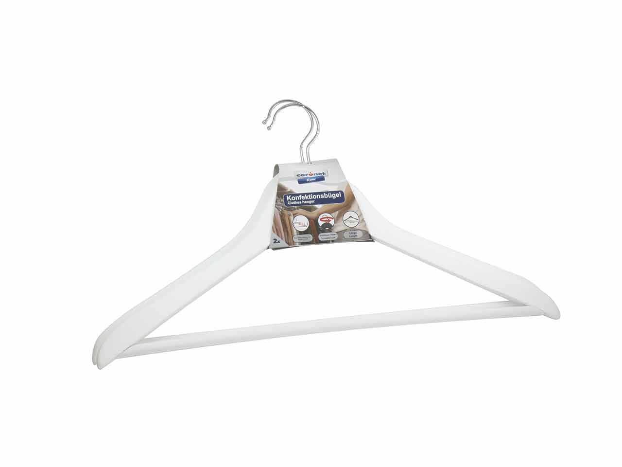 PERCHA MADERA BLANCA 45cm 2uds