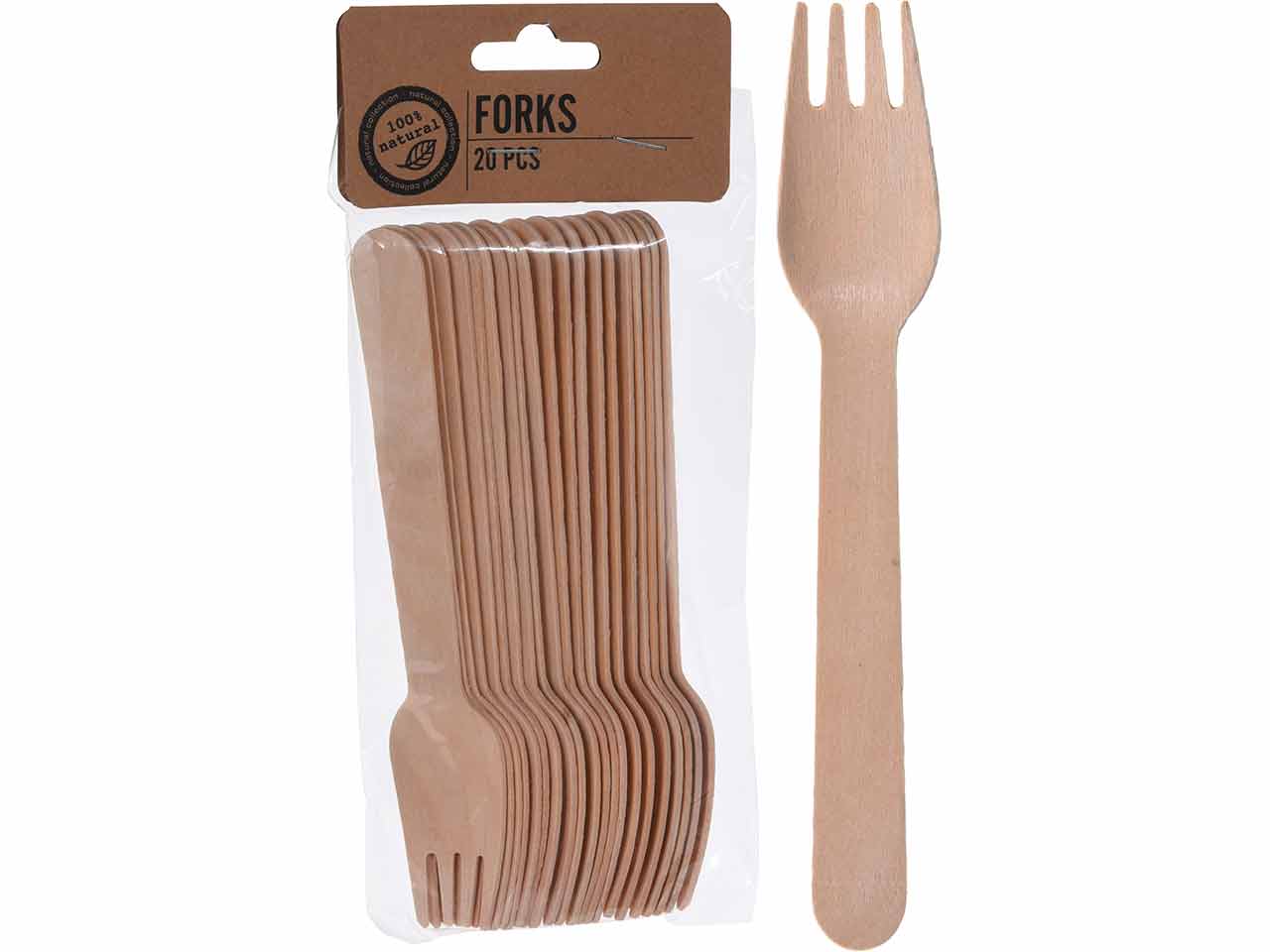 TENEDORES DE MADERA 20Uds