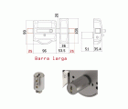 CERROJO SAG EP40 CILINDRO 51mm BARRA CORTA LATONADO
