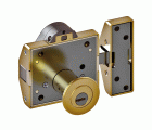 CERROJO SOBREPONER SEGURIDAD LINCE CON ALARMA 7930RSA 50mm LATONADO