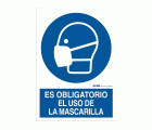 PLACA SEÑAL DE PLÁSTICO 210x300mm USO OBLIGATORIO MASCARILLA