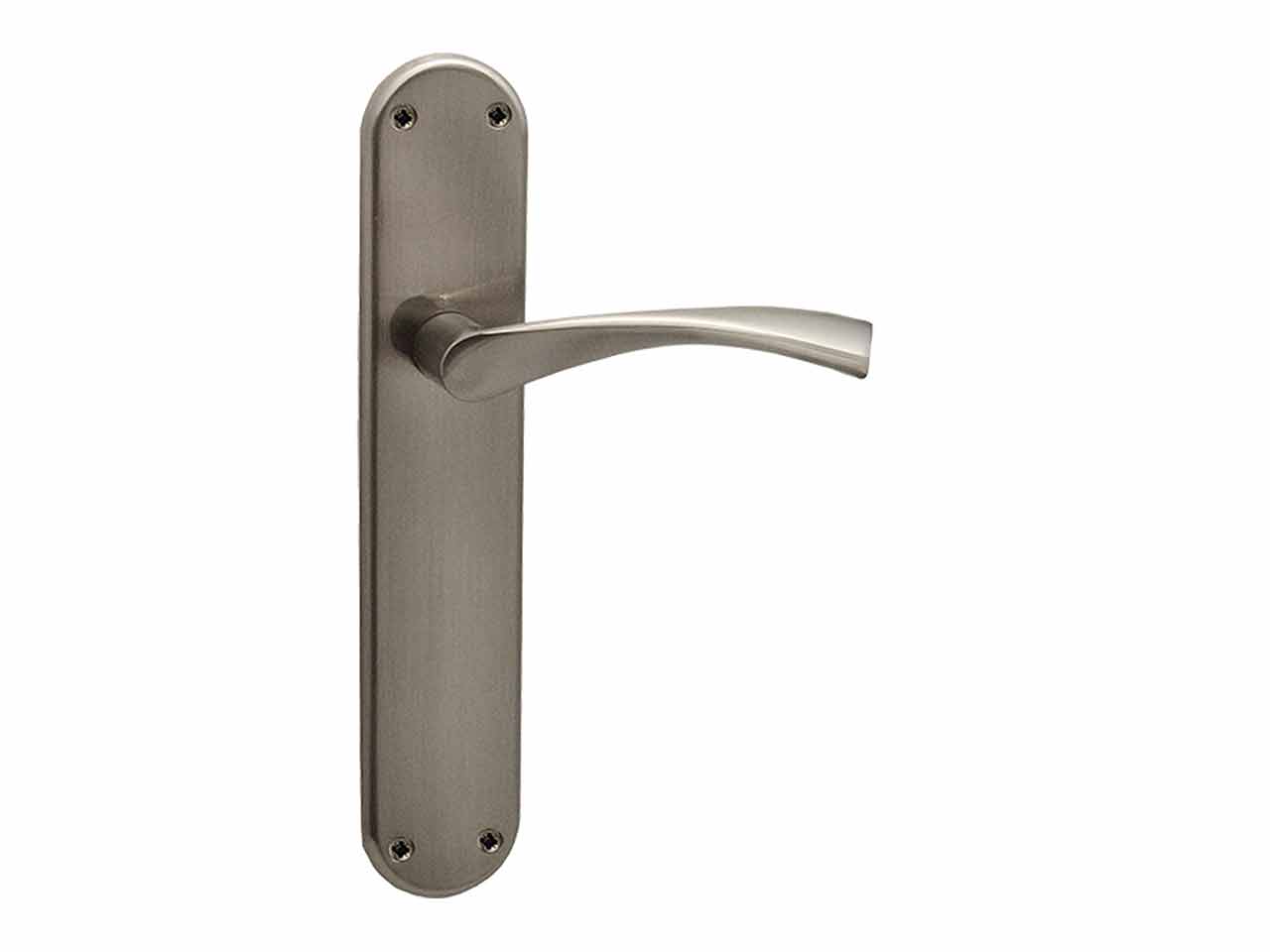 JUEGO MANILLAS CON PLACA NIQUEL SATINADO