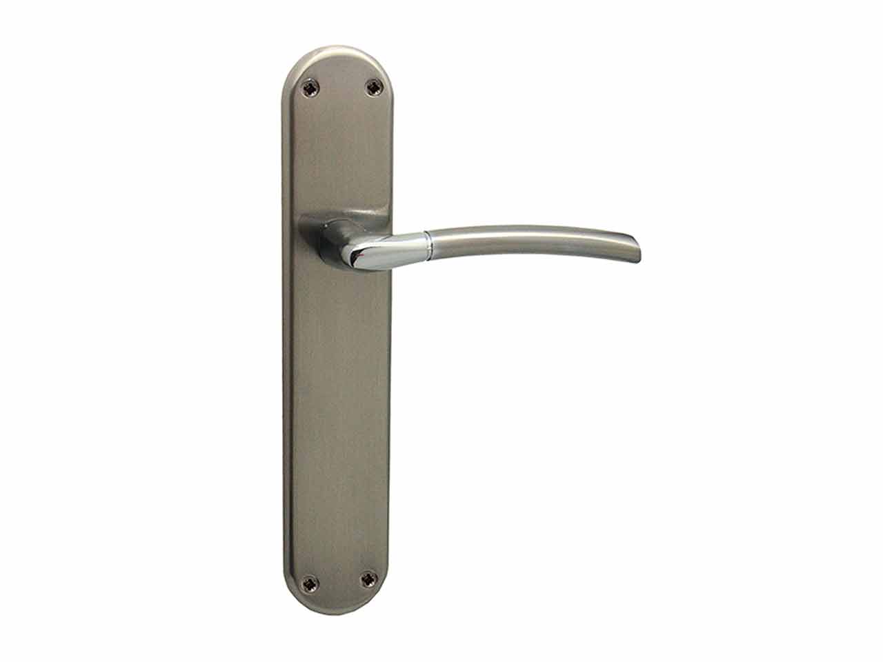 JUEGO MANILLAS CON PLACA NIQUEL SATINADO / BRILLO