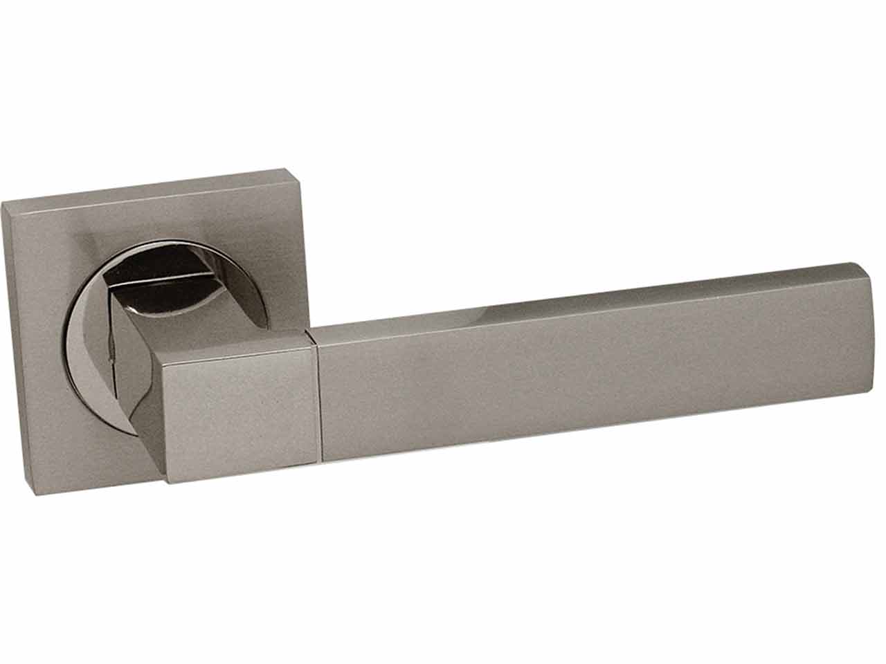 JUEGO MANILLAS CON ROSETA NIQUEL SATINADO / BRILLO