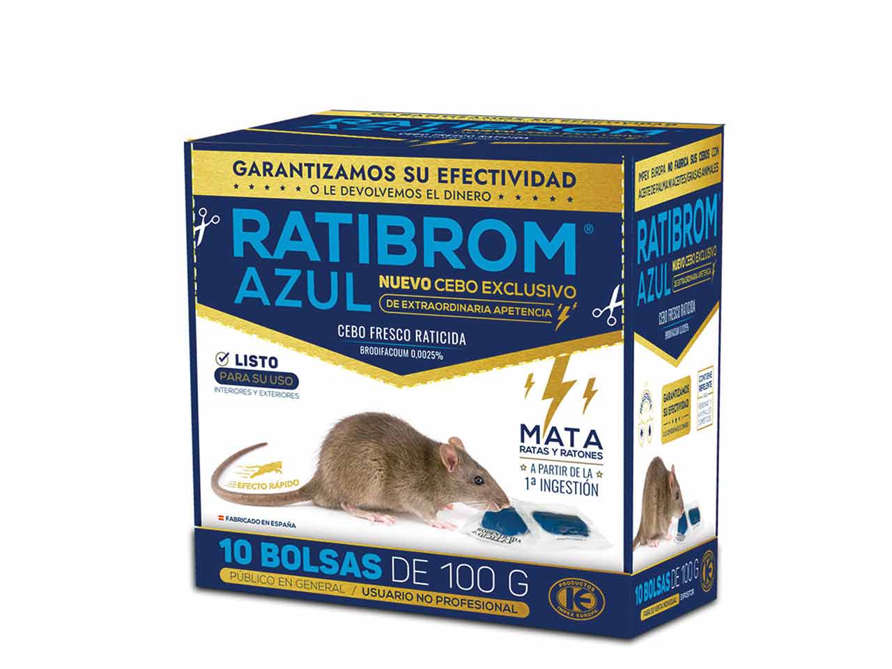 RATICIDA RATIBROM AZUL CEBO FRESCO 1000gr (10 sobres)