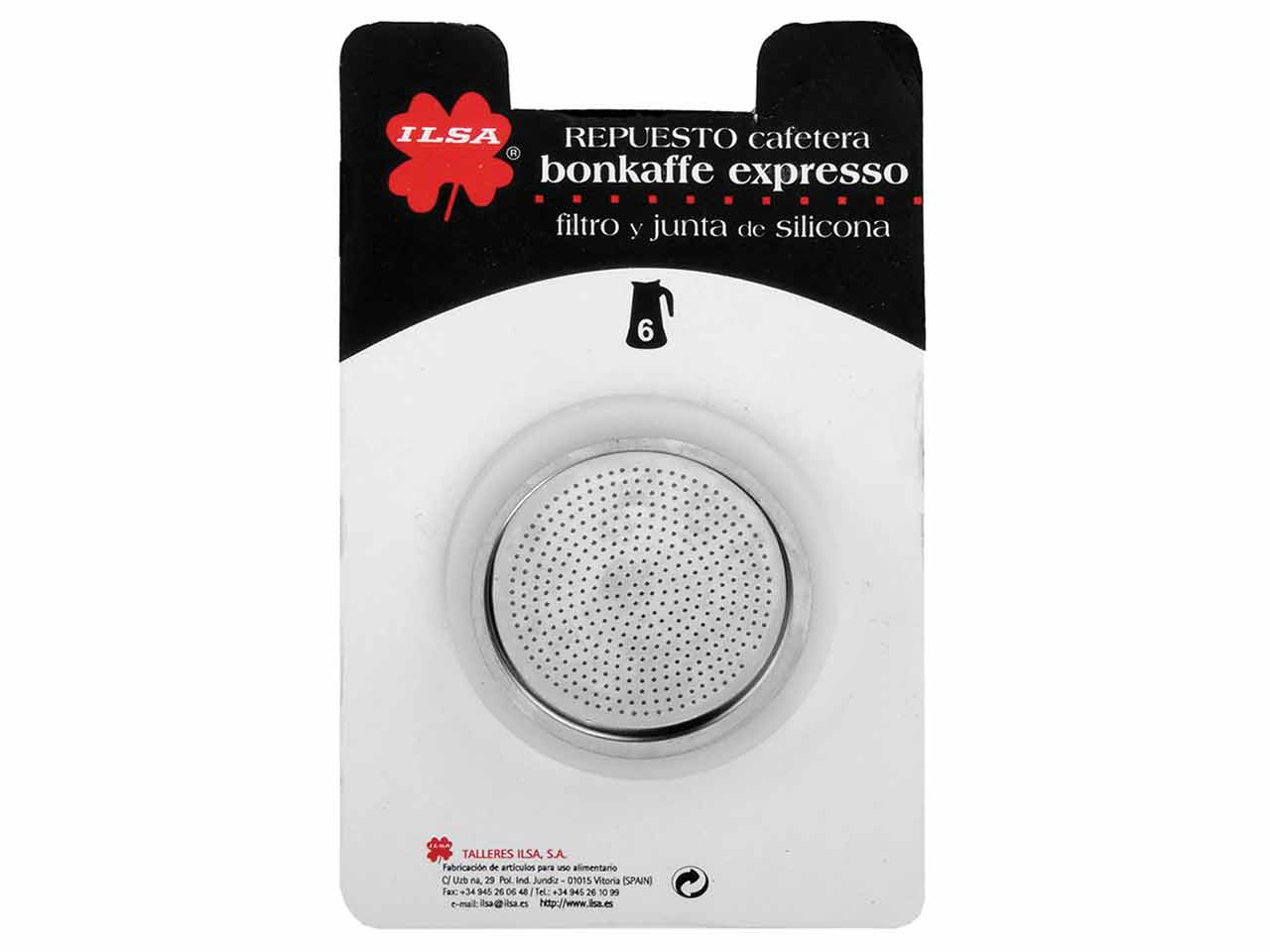FILTRO + 2 JUNTAS SILICONA PARA CAFETERA ACERO INOXIDABLE