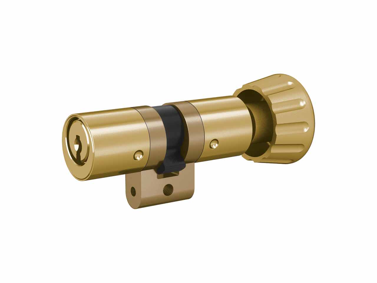 CILINDRO SEGURIDAD DORMAKABA ENTRO PERFIL SUIZO LEVA R 15mm LATÓN BOTÓN