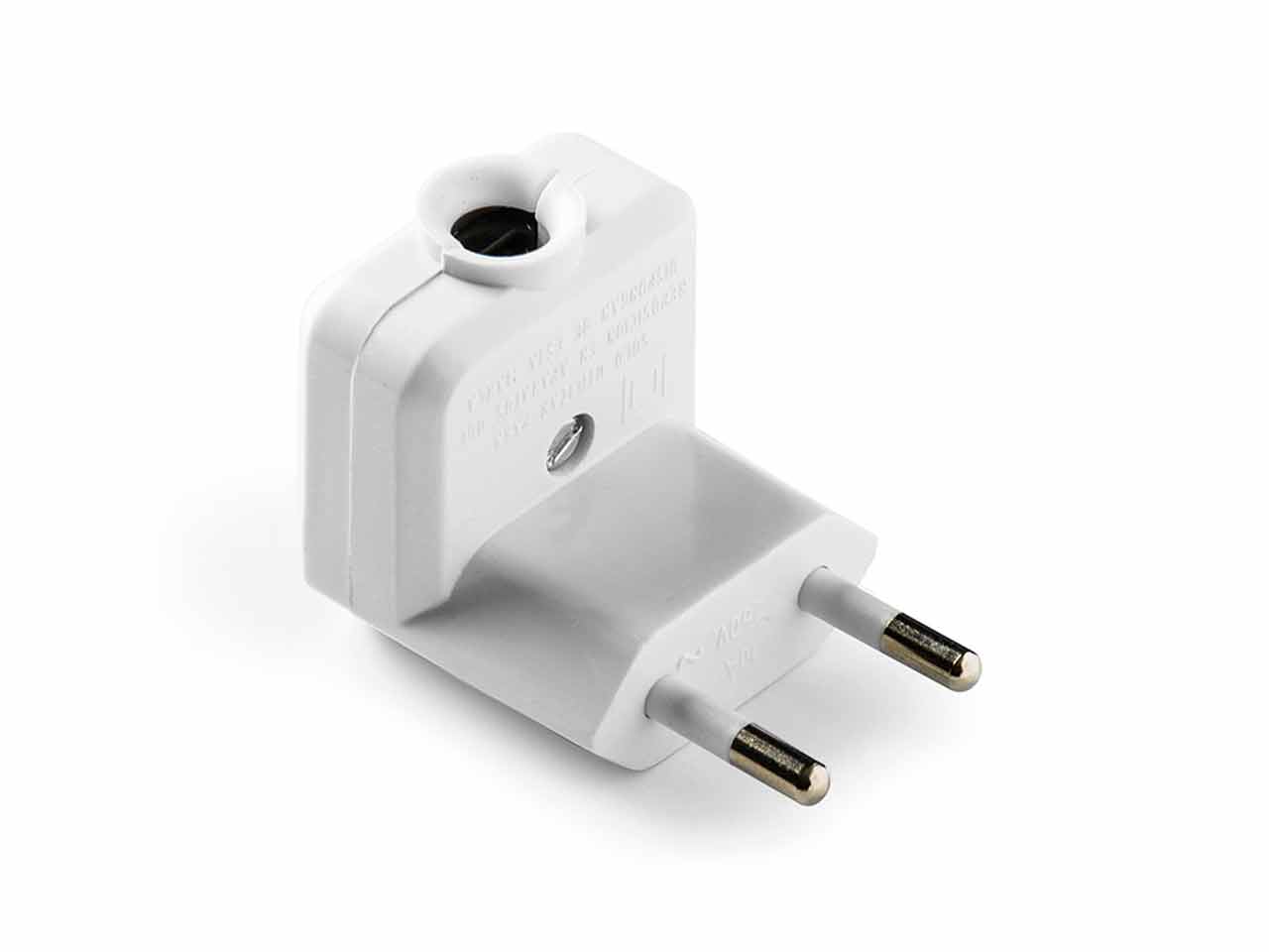 CLAVIJA FAMATEL BIPOLAR 10A-250V BLANCO SALIDA LATERAL