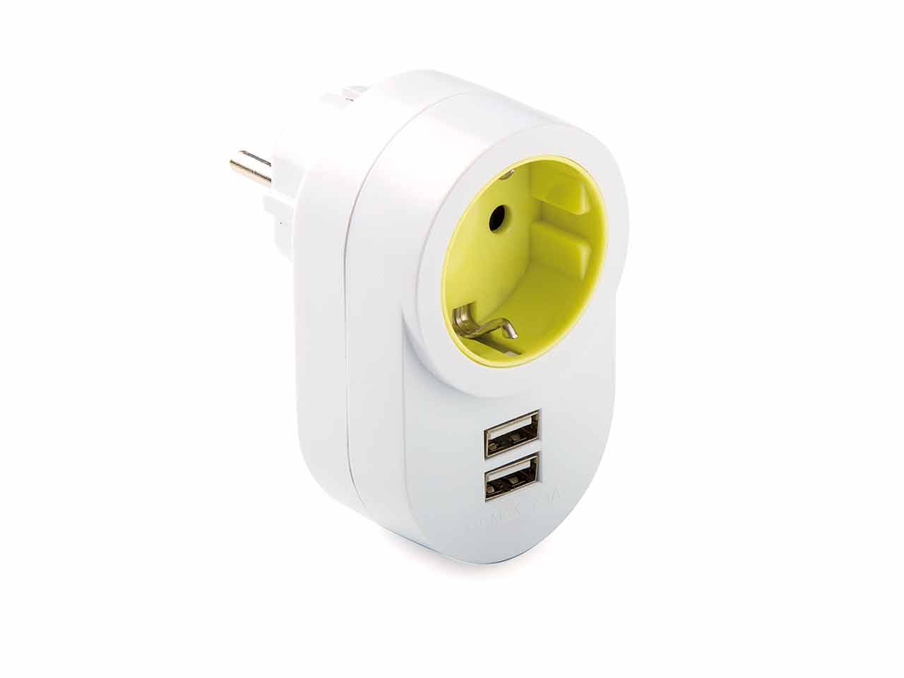 ADAPTADOR LATERAL FAMATEL TT 16A-250V con 2 USB