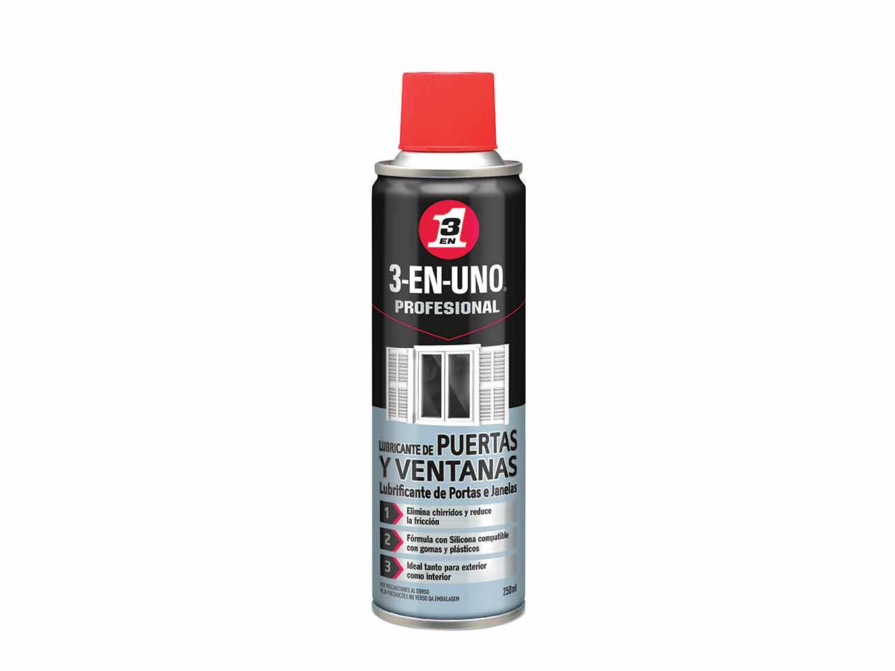LUBRICANTE 3-EN-UNO PUERTAS Y VENTANAS SPRAY 250ml