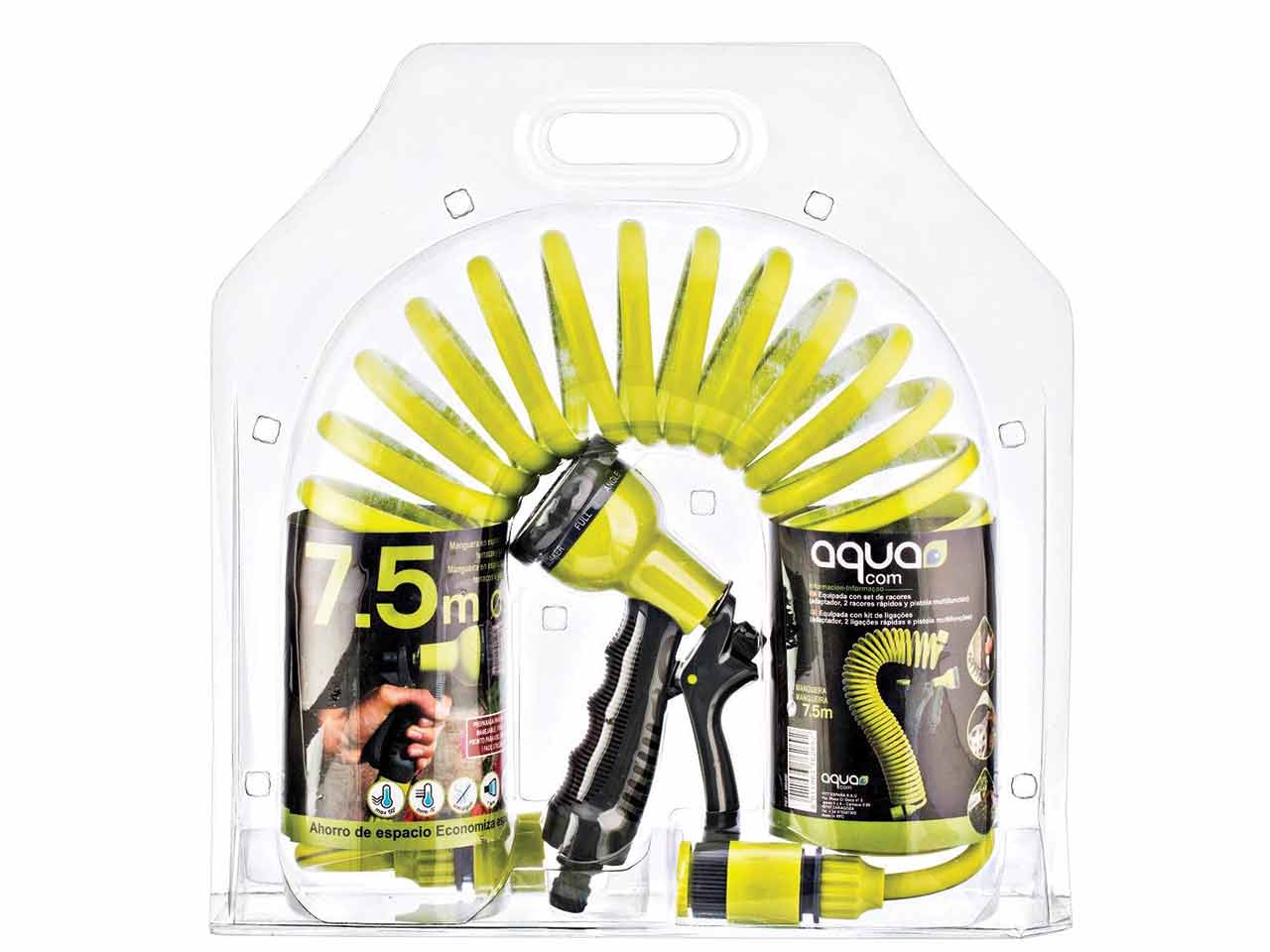 KIT MANGUERA FITT AQUA ESPIRAL VERDE PISTOLA 7,5m
