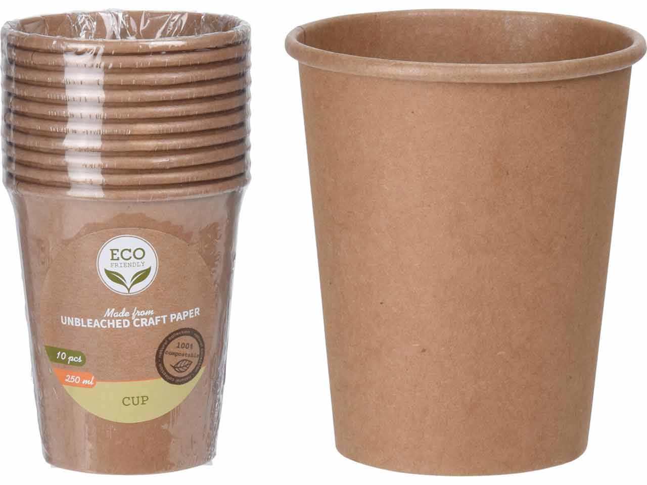 VASO BIODEGRADABLE KRAFT 200ml 10Uds