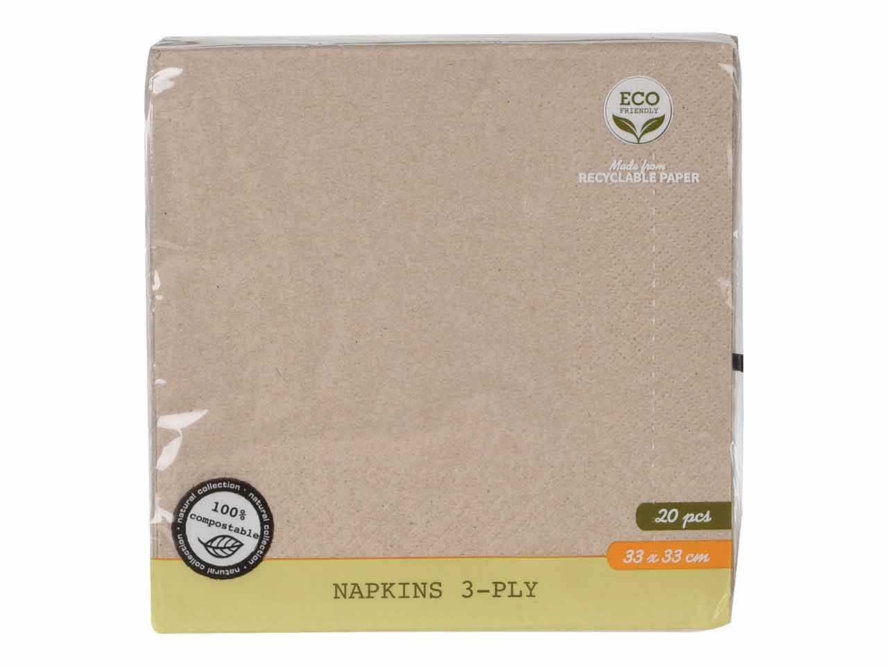 SEVILLETAS 3 CAPAS PAPEL RECICLADO 20Uds 33x33cm