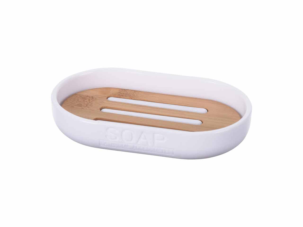 JABONERA BLANCA Y BAMBU 123x93x25mm