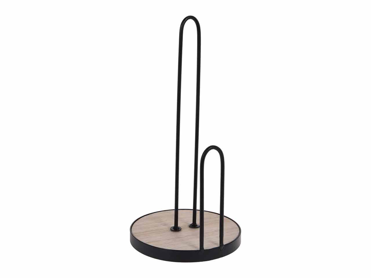 PORTARROLLOS DE COCINA METAL NEGRO/MADERA 150x300mm