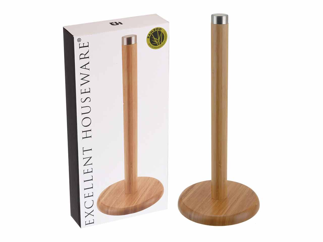 PORTARROLLOS DE COCINA BAMBU Y ACERO 140x320mm