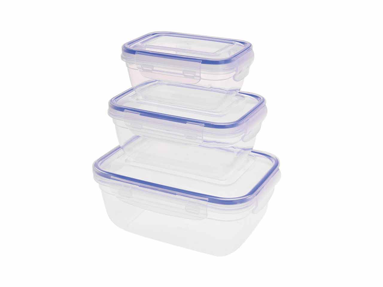 SET 3 TUPPERS PP RECTANGULAR 400ml 800ml y 1400ml