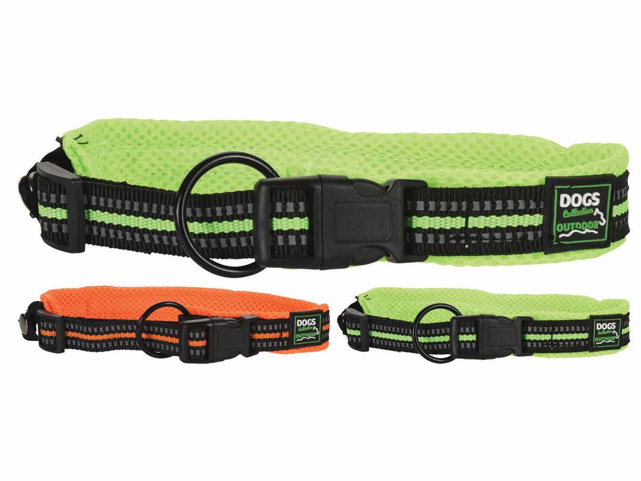 COLLAR PARA PERRO EXTENSIBLE ANCHO 3cm NEGRO Y NEON
