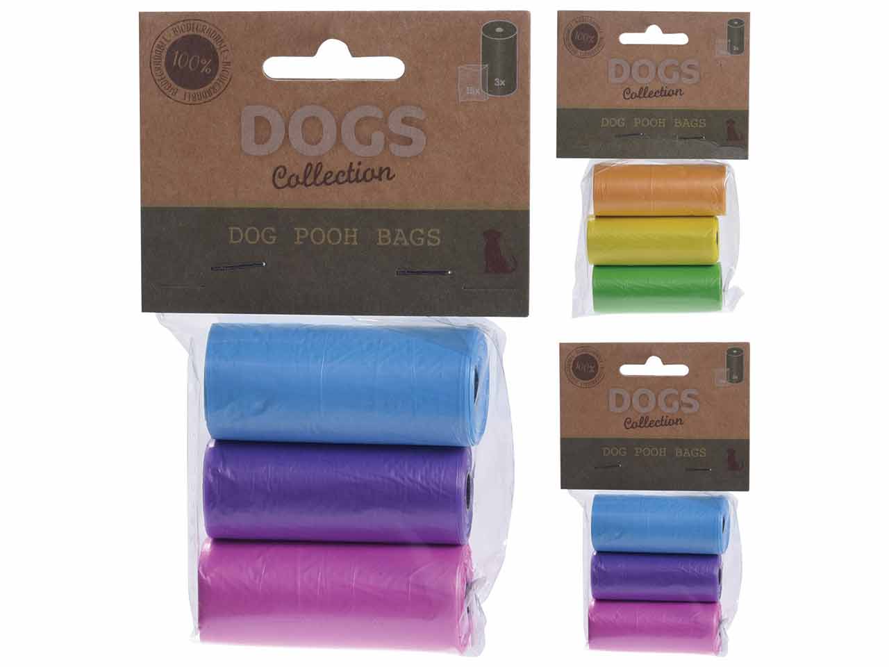 BOLSAS PARA PERRO BIODEGRADABLES (3 rollos x 15 unids)