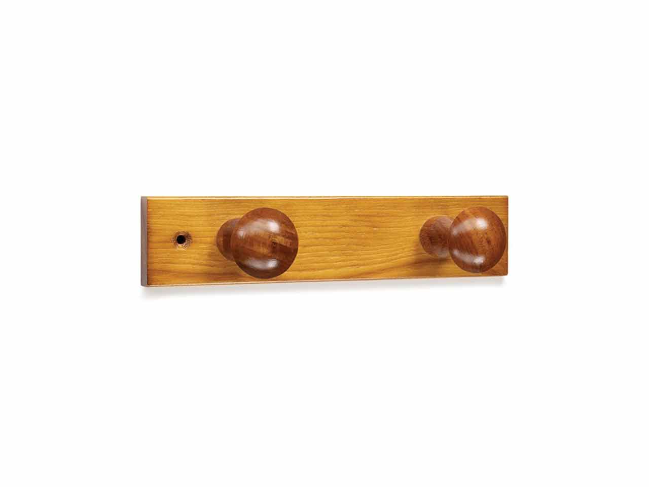 COLGADOR ATORNILLABLE MADERA PINO 2 POMOS