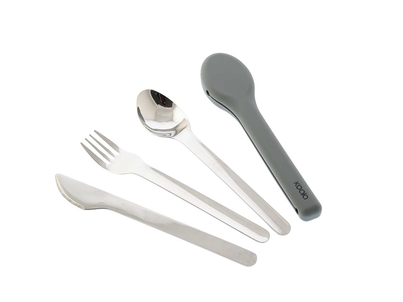 SET CUBIERTOS DE VIAJE INOXIDABLE FUNDA SILICONA KOALA