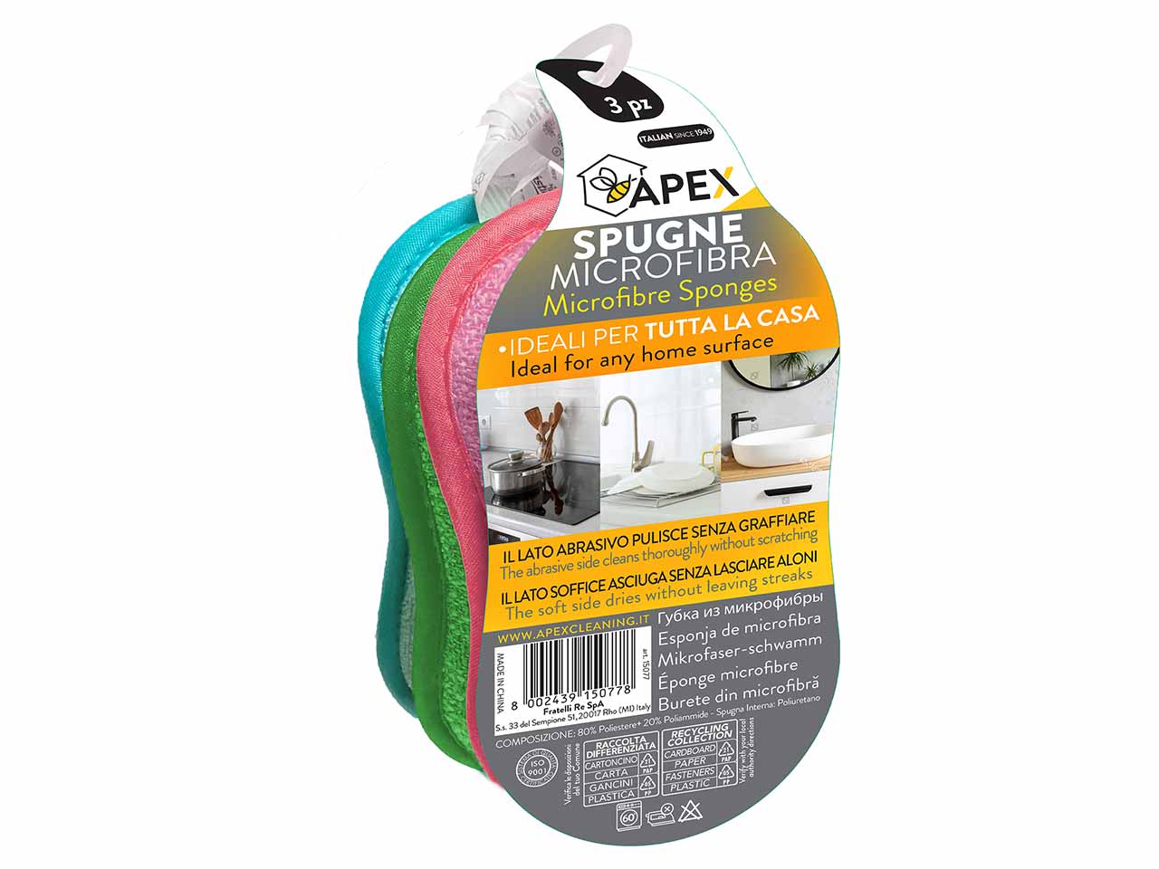 ESPONJAS MICROFIBRA APEX 3Uds