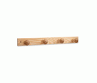 COLGADOR ATORNILLABLE MADERA PINO 4 POMOS MIEL