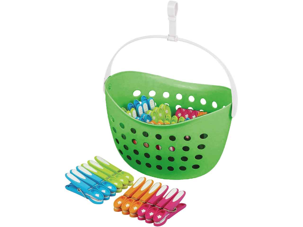 PINZA ROPA ANTIDESLIZANTES BI INJECCION 12 UNIDADES + CESTA LAGUELLE