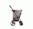 CARRO COMPRA ROLSER PLEGABLE BASKET TWEED 4 RUEDAS + 2 GIRATORIAS GRIS