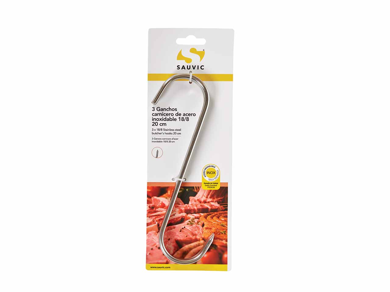 GANCHO CARNICERO ACERO INOXIDABLE 3Uds