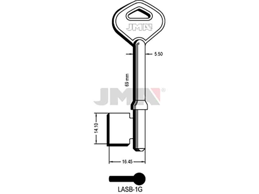 LLAVES GORJA LASB-1G  MACHO