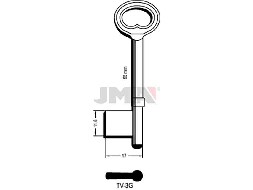 LLAVES GORJA TV-3G   MACHO