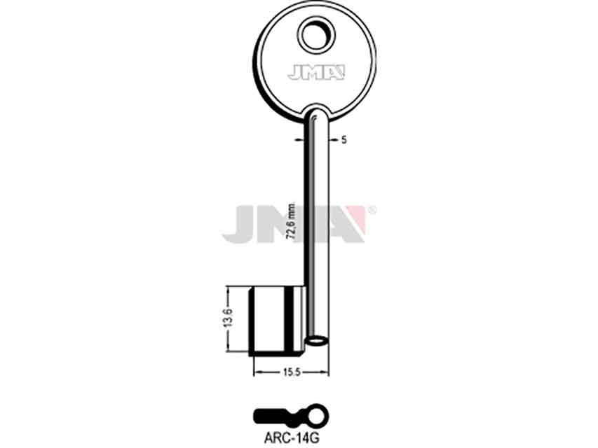 LLAVES GORJA ARC-14G  HEMBRA