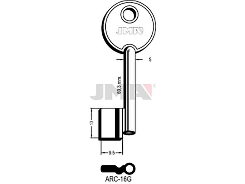 LLAVES GORJA ARC-16G  HEMBRA