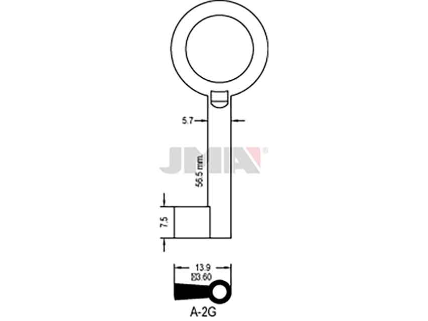 LLAVES ARMARIO A-2G(L)     LATON