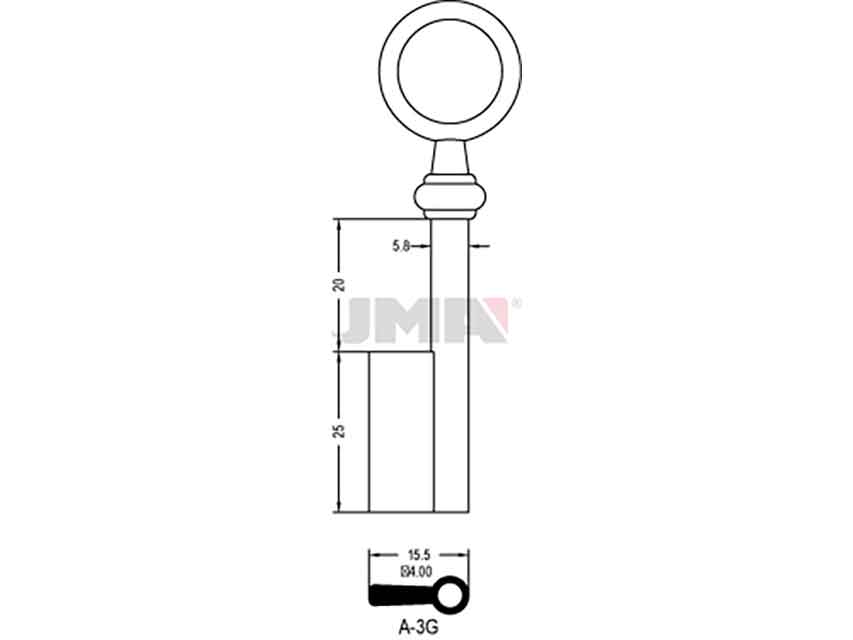 LLAVES ARMARIO A-3G(L)     LATON