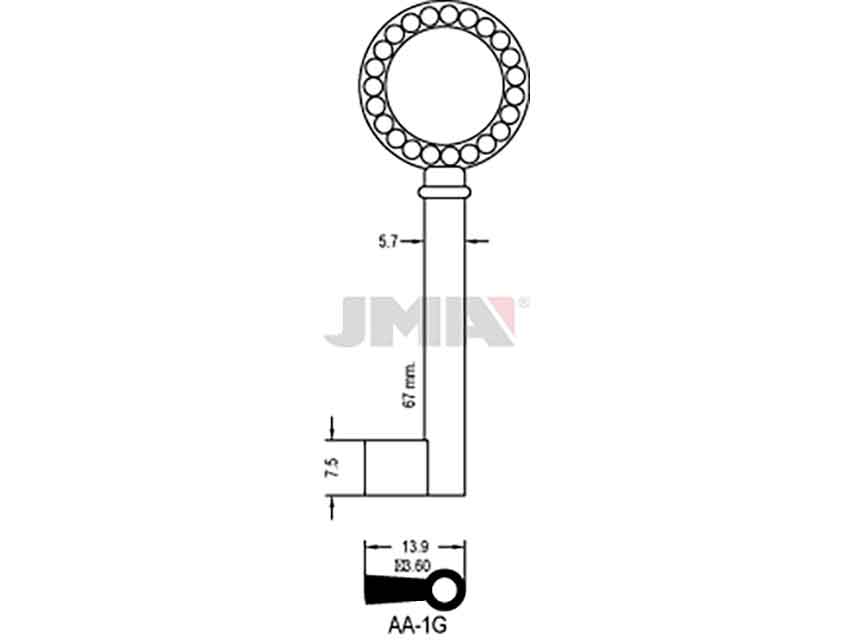 LLAVES ARMARIO AA-1G(L)    LATON