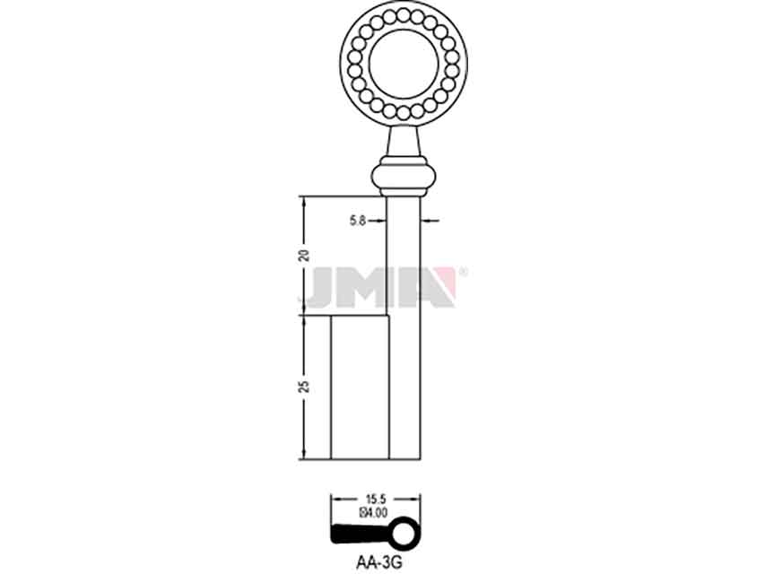 LLAVES ARMARIO AA-3G(L)    LATON
