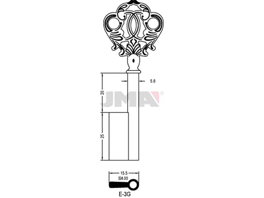 LLAVES ARMARIO E-3G(L)     LATON